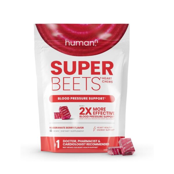 HumanN SuperBeets Heart Chews, Nitric Oxide and Blood Pressure Support